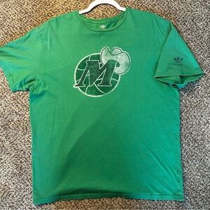 adidas Green Dallas mavericks Short-Sleeve Graphic Logo Tee